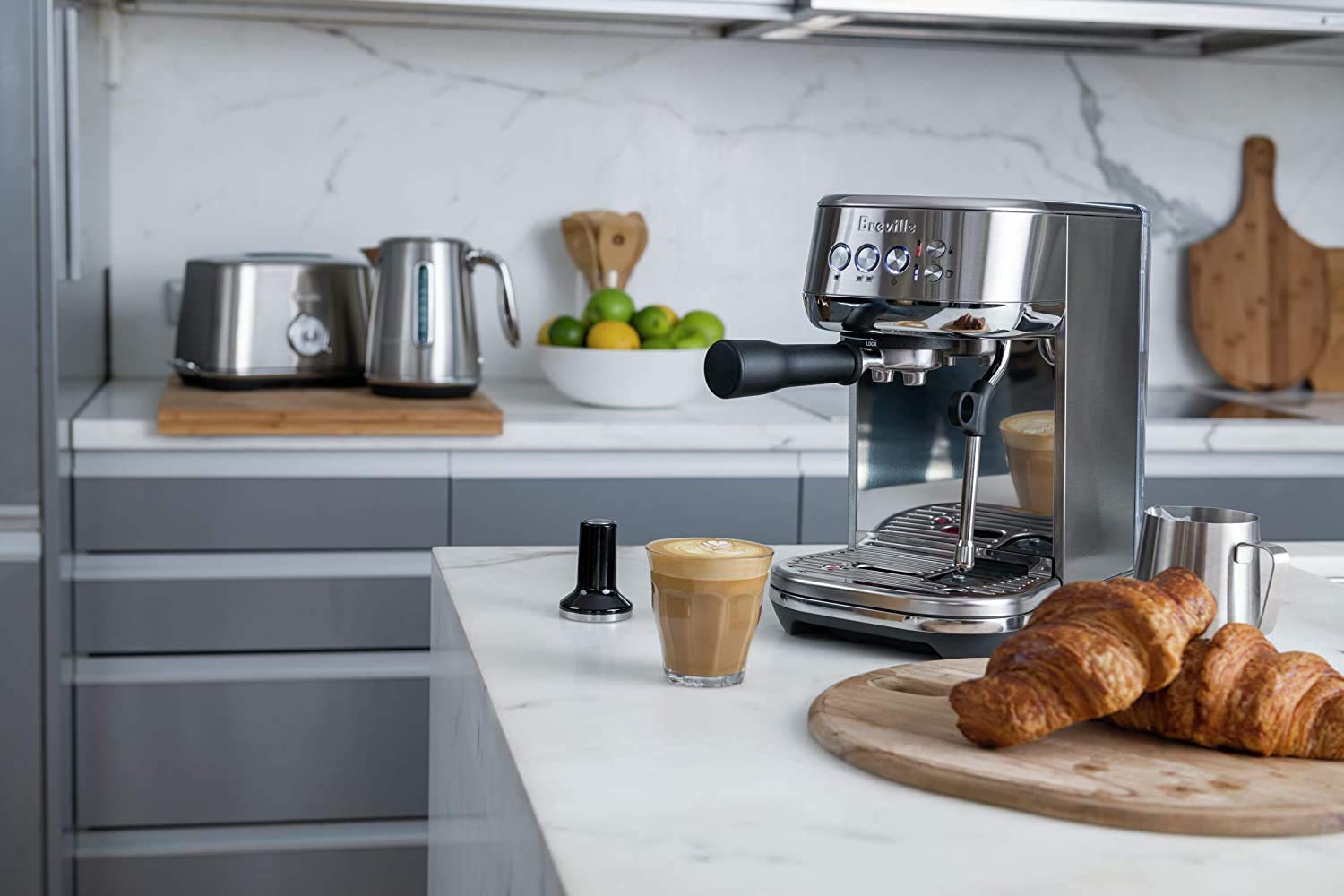 Breville Bambino Plus Espresso Machine BES500BSS, Brushed Stainless Steel, 64 oz Water Tank