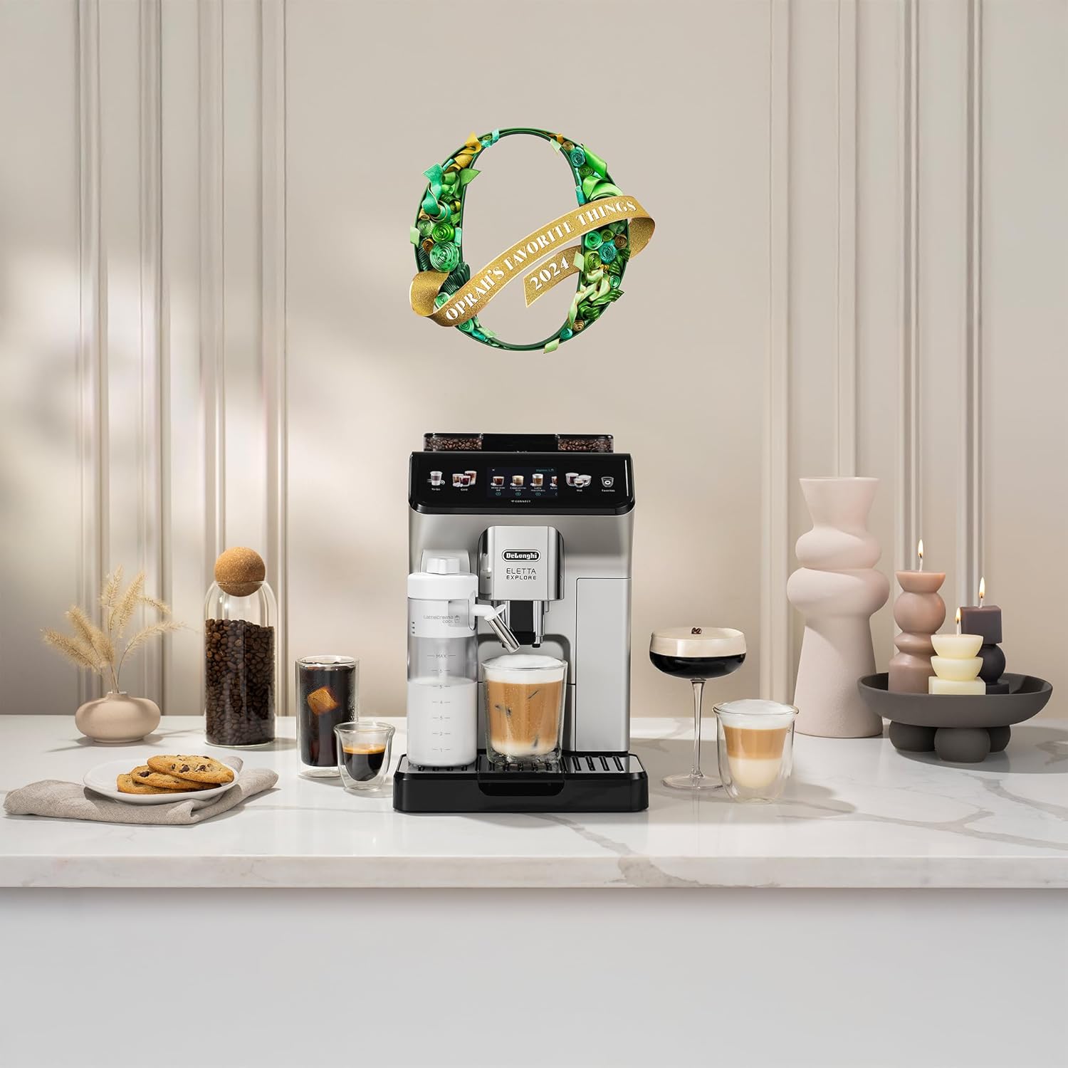 De'Longhi Eletta Explore Espresso Machine with Cold Brew, Hot & Cold Milk Frother - 50+ Recipes, Built in Grinder, Smartphone Compatible with Bean Adapt Technology for Ideal Extraction, 3.8 Pounds
