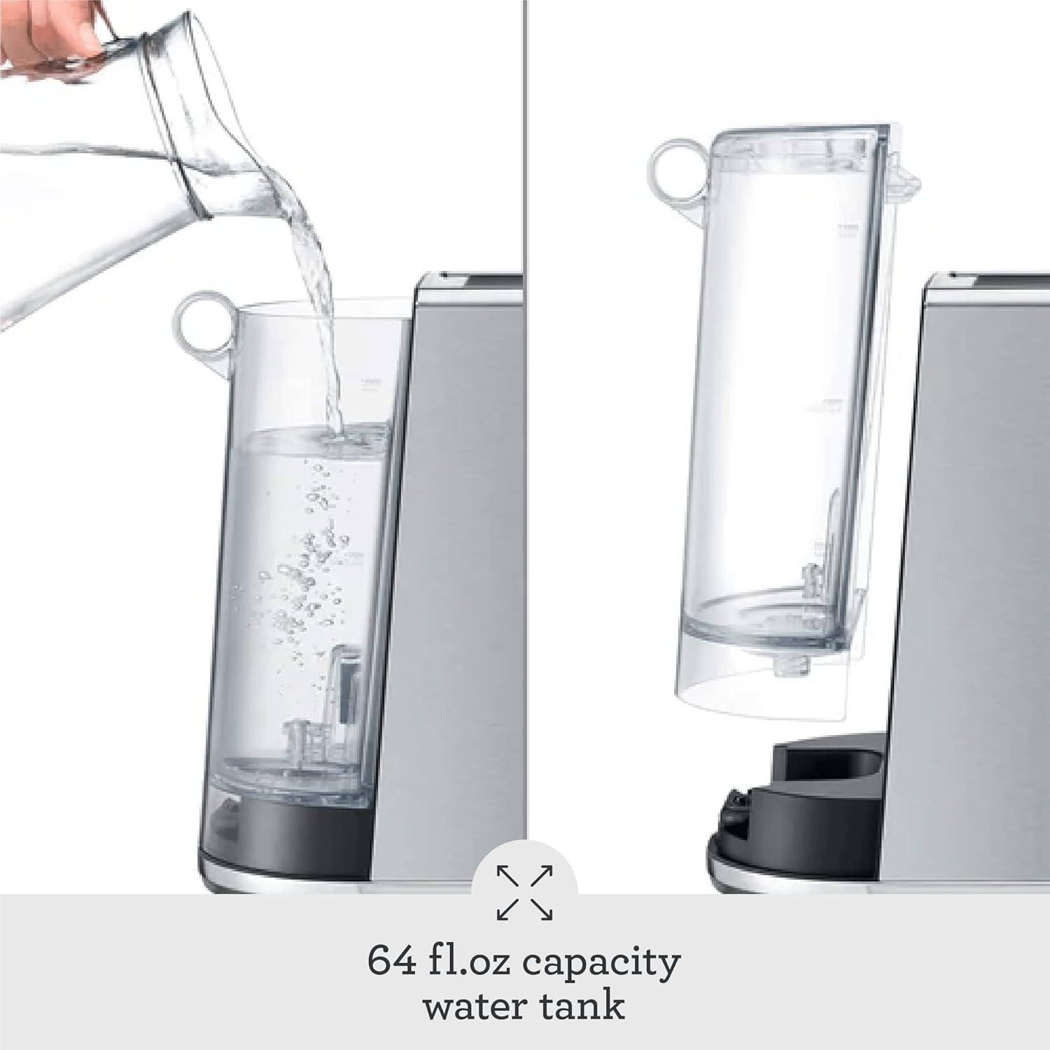 Breville Bambino Plus Espresso Machine BES500BSS, Brushed Stainless Steel, 64 oz Water Tank