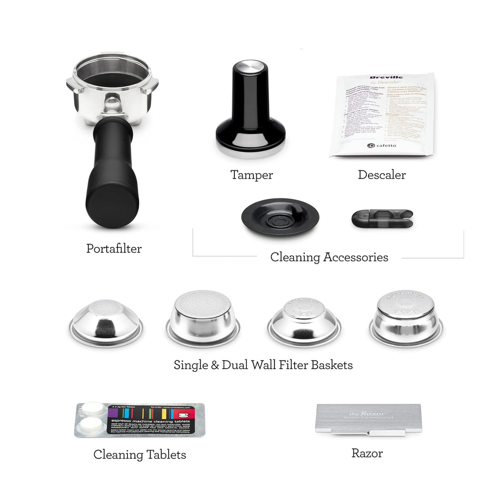 Breville Bambino Plus Espresso Machine BES500BSS, Brushed Stainless Steel, 64 oz Water Tank