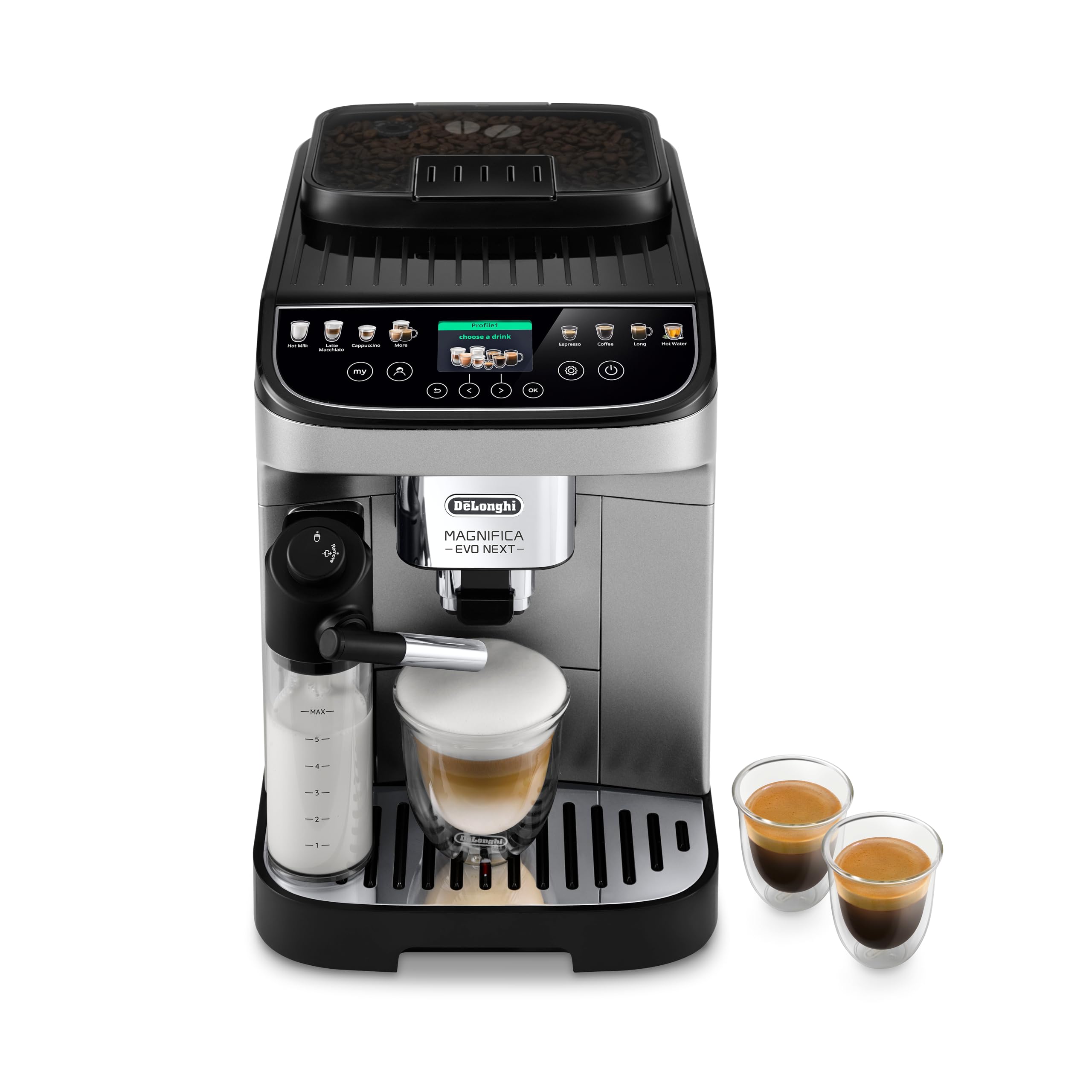 De'Longhi Magnifica Start Automatic Espresso Machine with Auto Milk Frother & Built in Grinder - 5 One-Touch Recipes, Easy-to-Clean, Home Barista Coffee Maker for Lattes, Cappuccino, Iced Coffee