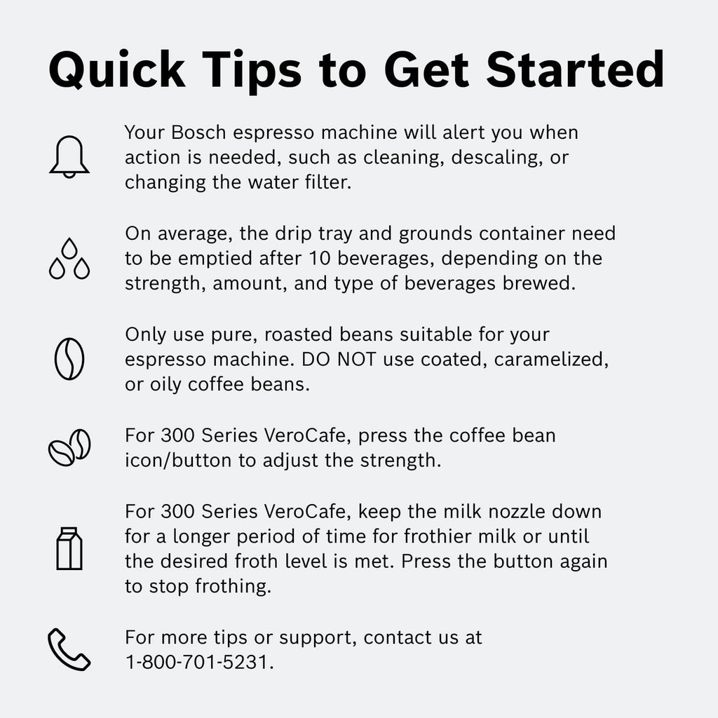 Bosch Fully Automatic Coffee and Espresso Machine - One-Touch Drinks, Barista Style, Double Cup Super Coffee Maker - Large Bean Capacity - Easy Clean, Maintenance - Silver- TIU20307