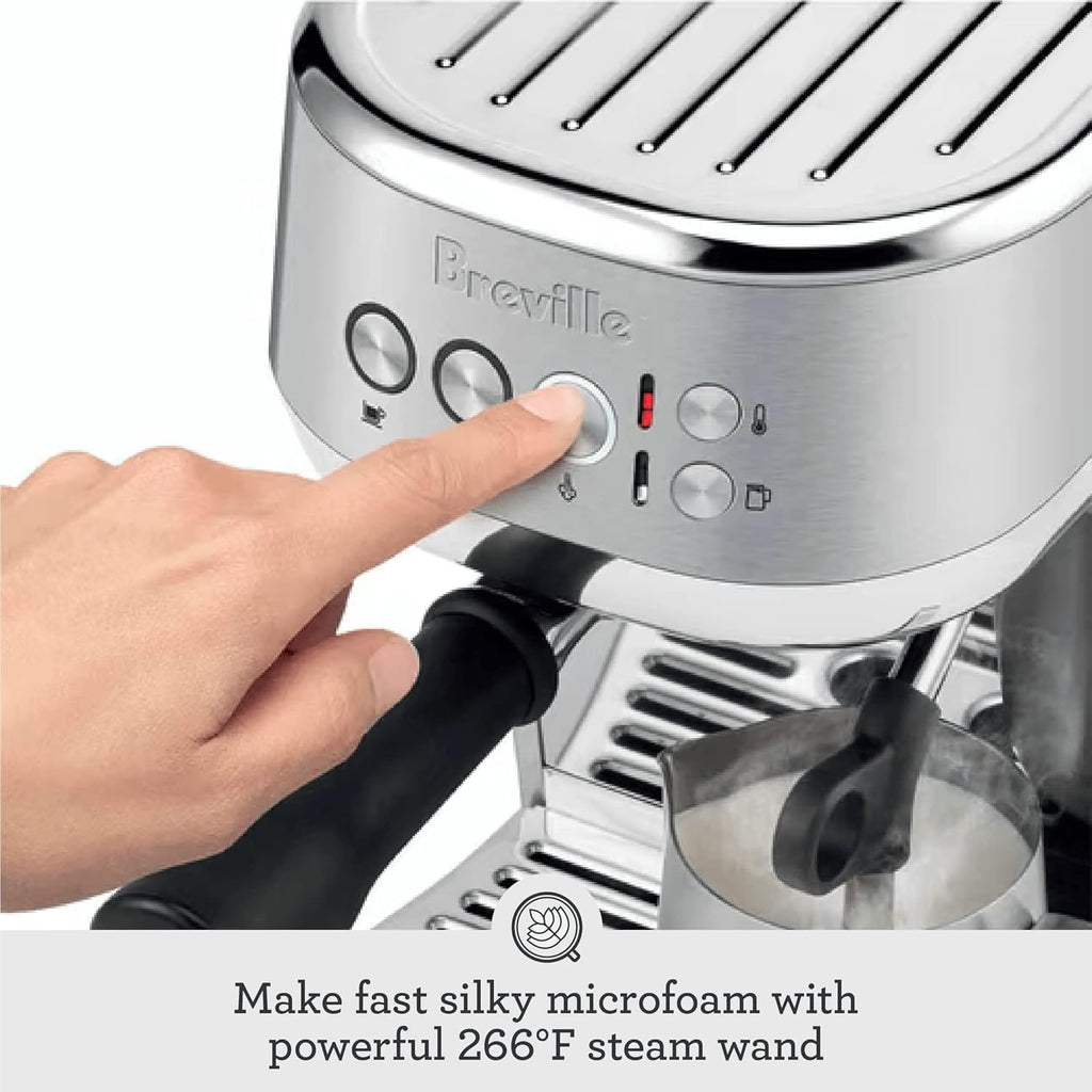 Breville Bambino Plus Espresso Machine BES500BSS, Brushed Stainless Steel, 64 oz Water Tank