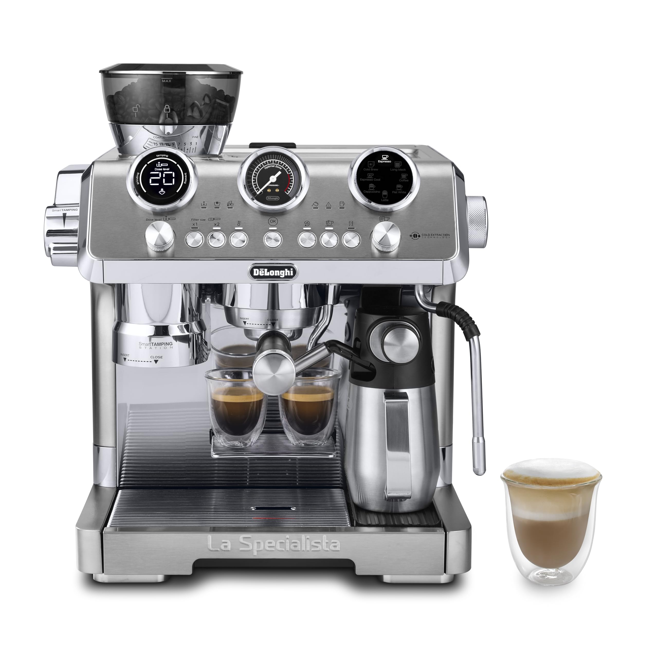 De'Longhi La Specialista Arte Evo Espresso Machine - Compact Cold Brew Coffee Maker with Grinder, Milk Steam Wand/Frother & Tamping Tools - Home Barista Kit for Lattes, Cappuccinos, Iced Coffee